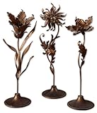 IMAGE OF Uttermost 19285 Spring Flowers - Sculpture (Set of 3), Antiqued Gold Leaf Finish
