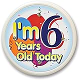 Beistle FB56 I'm 6 Years Old Today Flashing Button, 2-1/2-Inch