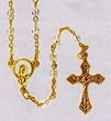 15" Gold Plated Rosary with 4mm Clear Beads - MADE IN ITALY