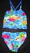 Girls 7-16 2-piece Swimwear Crop Top Bikini Blue Aloha