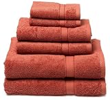 Pike Street 100% Egyptian Cotton 725-Gram 6-Piece Towel Set, Terracotta
