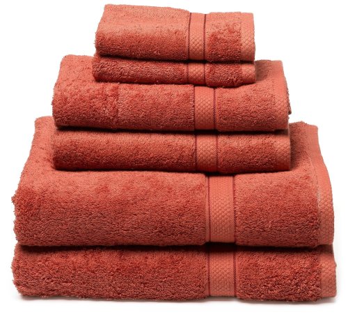 Pike Street 100% Egyptian Cotton 725-Gram 6-Piece Towel Set, Terracotta