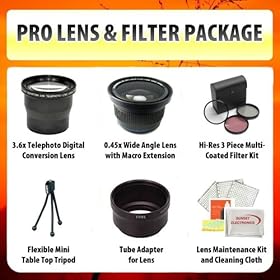 SONY ALPHA A290, SONY ALPHA A390 Limited Edition Lens & Filter Set Includes Wide Angle Lens, Macro Lens, 3.6X Telephoto Lens, 3 Piece Filter + Mini Tripod, Lens Cleaning Kit + More, These Lenses And filters will Attach To The Following Lenses (18-70mm, 18-55mm, 75-300mm, 55-200mm, 50mm, 100mm) Sony 