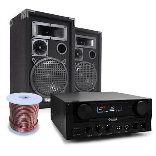 DJ PA System Bassalt' 600W Amplifier & Speaker 