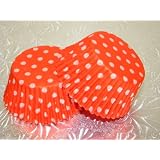 Orange Polka Dot Cupcake Liners STD 50 count