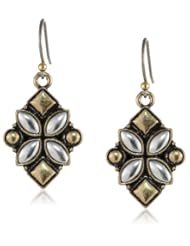 Lucky Brand Two-Tone Set Stone Drop Earrings