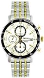 Seiko SND725 Men's Two Tone Stainless Steel Chronograph White Dial