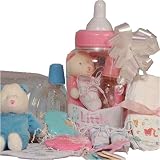 Sweet Baby Bottle, Booties and Bank Gift Basket... by