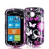 Pink Butterfly Flowers Design Crystal Hard Skin Case Cover for Samsung Focu ....