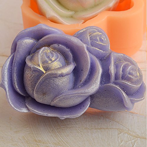 Chawoorim silicone soap making molds rose - craft diy s…