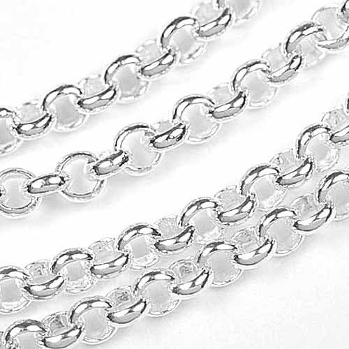 Chainologie Silver Plated Chain #16: 2.0mm Small Rollo Chain (per Yard/per 3 feet)
