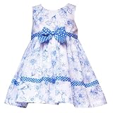 Rare Editions Baby/Infant 3M-9M PERIWINKLE BLUE TOILE PRINT CLIP DOT Dress