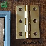 シンプルな形で高級感のある真鍮のアンティーク長蝶番 Brass Hinge Gold （S） hi235p