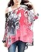 iNewbetter Womens Floral Batwing Sleeve Chiffon Beach Loose Blouse Tunic Tops