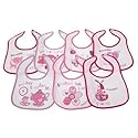 Baby Patterned 7 Days Of The Week Bibs in Boys & Girls Options (Pack of 7) (0-6 Months) (Pink)