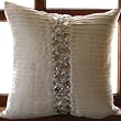 Precious Crystals - Throw Pillow Covers - Silk Pillow Cover with Crystal Embroidery