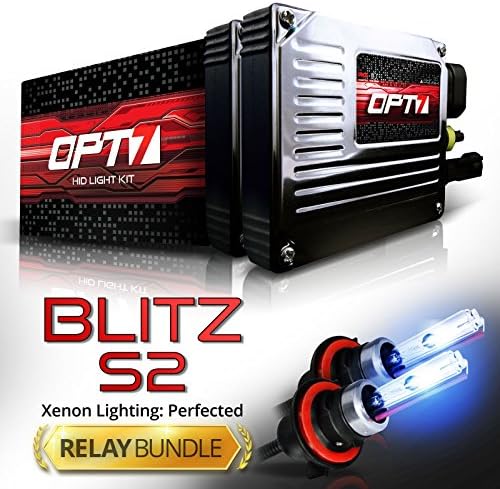 OPT7® Blitz S2 HID Xenon Conversion Kit w/ Relay Harness &amp; Capacitors - 2 Year Warranty - 5202 (6000K, Lightning Blue)