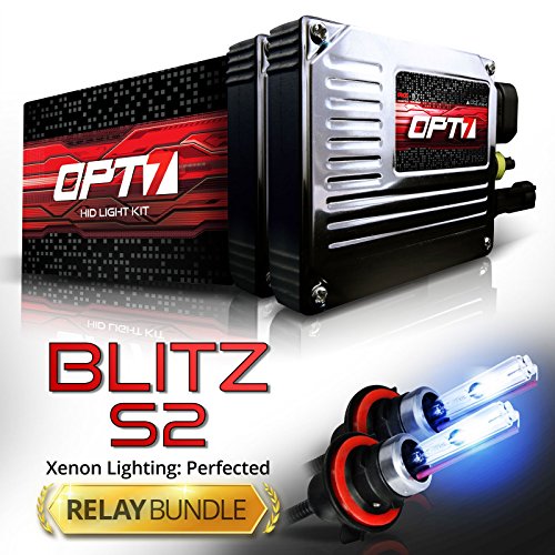 OPT7® Blitz S2 HID Xenon Conversion Kit w/ Relay Harness &amp; Capacitors - 2 Year Warranty - 5202 (6000K, Lightning Blue)