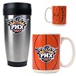 Phoenix Suns Stainless Steel Travel Tumbler & Gameball Ceramic Mug Set - Primary Logo NBA Basketball