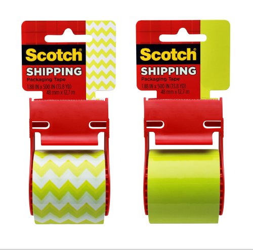 Scotch Decorative Shipping Packaging Tape, 1.88 x 500 Inches, 6 Rolls (141-PRTD7)
