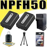 Two NPFH50 Lithium Ion Replacement Batteries for Sony Cybershot DSC-HX1 DSC ....
