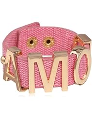 BCBGeneration Pink Canvas and Rose Gold Amor Big Affirmation Bracelet