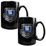 New York Giants Super Bowl XLVI Champs 2 Piece Coffee Mug Set (Black)