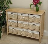 Henley Range 9 Drawer Natural Cabinet