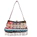 Victorian Lace Purse Beaded Fringe Floral Print