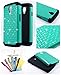Thousand Eight(TM) For LG Volt LS740 Diamond Studded Silicone Rubber Skin Hard Case + [FREE LCD Screen Protector Shield(Ultra Clear)+Touch Screen Stylus] (Diamond teal)