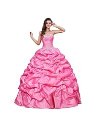 Strapless Floor Length Satin Belted Quinceanera Dress 