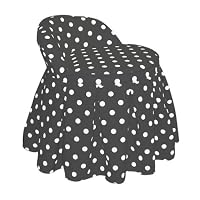 Katie'S Kids Vanity Chair By Skyline Furniture In Black And White Polka-Dot Cotton
