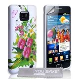 Samsung Galaxy S2 Tasche Silikon Blumen H�lle Rosa / Gelbvon "Yousave Accessories�"