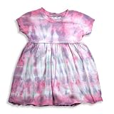 SILVER PONY - Silver Pony - Infant Girls Short Sleeve Tie Dye Dress, Pink, Purple