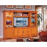 Golden Oak Cambridge 4-pc Entertainment Wall consisting of 60