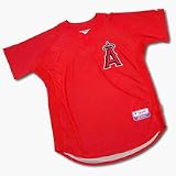 Anaheim Angels Authentic MLB Cool Base Batting Practice Jersey by Majestic Athletic (Red)