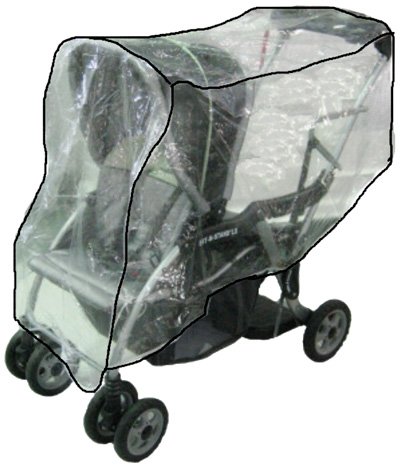 Sashas Rain and Wind Cover for MiaModa Compagno Tandem Stroller