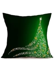 Home: Pillowcases JUNNEY 43cm43cm Vintage Christmas Cartoon Element Drawing Sofa Bed Home Decoration Festival Pillow Case Cushion Cover (H) - JUNNEY