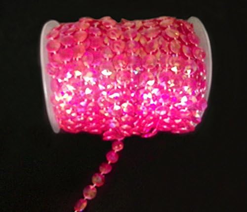 Damene 99 ft Rose Red Crystal Like Beads By the Roll for Flowers Wedding Party Decoration