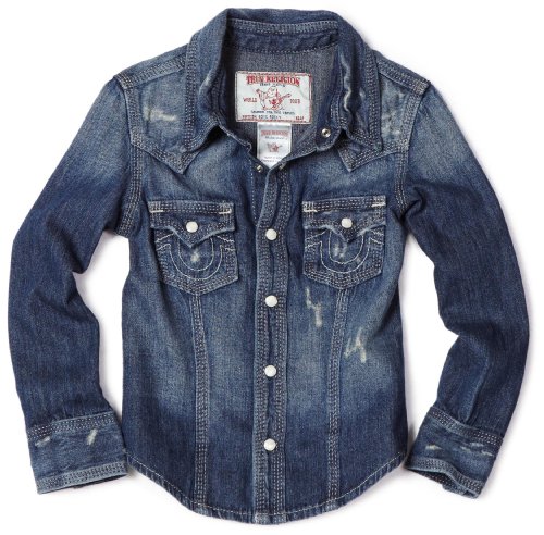 True Religion Boys 8-20 Rocky Denim Western Shirt