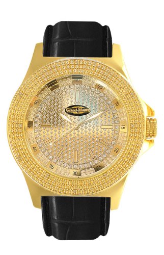 Grand Master Mens Diamond Watch 0.15ct Yellow Gold Case