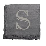 Review J.K. Adams Company VSC-4SQ-S / JK Adams Set of Four 4-Inch Square Monogrammed Slate Coasters, S