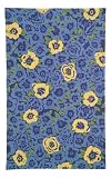 Pinzon Vintage Floral 7-1/2-by-9-1/2-Foot Hand-Hooked Wool Rug, Blue