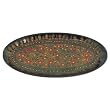 Handmade Decorative Lacquer Platter / Tray With Intricately Hand-etched Floral Design (Thailand)