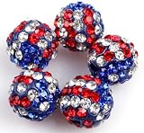 lots of pave shine mixed multi color shamballa beads for jewelry making 10mm (10 beads per lots)
