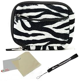 Black and White - Black Trim Slim Protective Soft Fur Zebra Pattern Cover Carrying Case... by Patterns Work