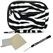 Black and White - Black Trim Slim Protective Soft Fur Zebra Pattern Cover Carrying Case Sleeve with Extra Pocket for Panasonic Lumix DMC-FX700 DMC-LS5 DMC-LX5 DMC-S1 DMC-S3 DMC-TS3 DMC-TS10 DMC-ZS8 DMC-ZS10 Point and Shoot Digital Camera + Includes Grey Silver 6 Inch Mini Tripod + Includes a anti glare screen protector, will protect from any small scratches and dirt.