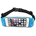 BOGZON Exercise, Running Waist Pack for 4.7 Inch Screen Cellphone - Outdoor Belt Bag - Touch Operating Directly With Transparent Film, Blue Color