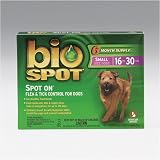 Bio Spot SPOT ON Flea and Tick Control for Dogs 16-30 lbs , 6 pack