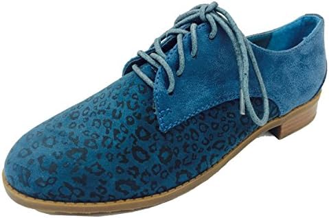 Kayleen by Elegant Footwear Women's Jacky-1 Oxford Flats (7.5 B(M) US, Blue)